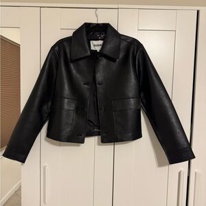 Jason Wu Faux Black Leather Women's Jacket